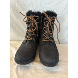 Sperry Top Sider Women’s Wedge Black Suede Boots Size 8.5 New